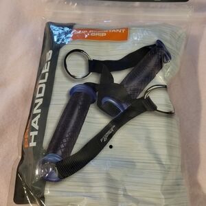 Black and Blue Resistance Band Handles